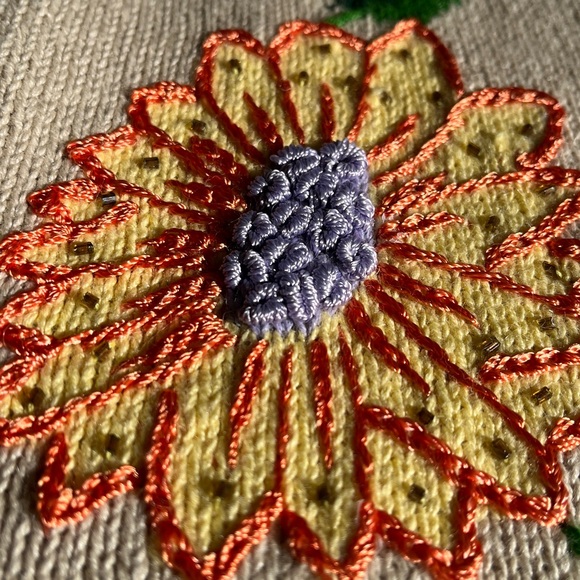 Storybook Knits Floral Embroidered Beaded Cardigan Sweater Women’s M Cottagecore - Picture 5 of 17